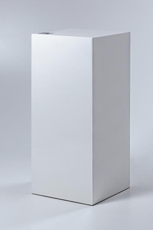 white pedestal with shelves inside