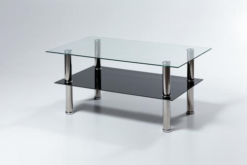 Négyzetes üveg dohányzó asztal